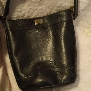 Chic Black Kidd Leather Satchel In Mint Condition